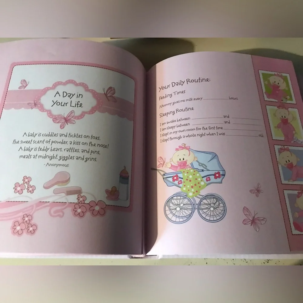 Vintage 1st Edition~Our Baby Girl Memory Book~Pink~Christian Art Gifts~60+Pages~